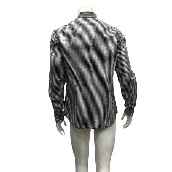 MCQ By Alexander Mc Queen Mens Black Gingham Button Shirt - Picture 3 of 6